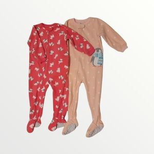 NWOT - SET OF 2! Carter's fleece footed pajamas